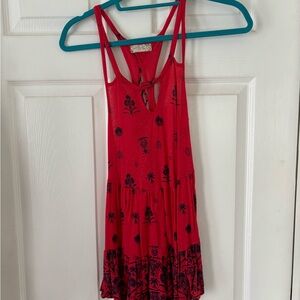 Floral Red Sleeveless Top